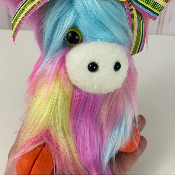 Handmade Highland Cow Gnome Colorful Faux Fur Clay Hooves & Horns Leather Ears - Picture 11 of 12